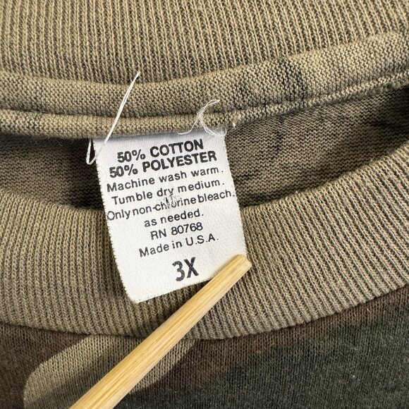 Vtg 80s Rare Woodland Camo Made In USA Single Stitch Pocket T Shirt Men’s Medium - Picture 4 of 9